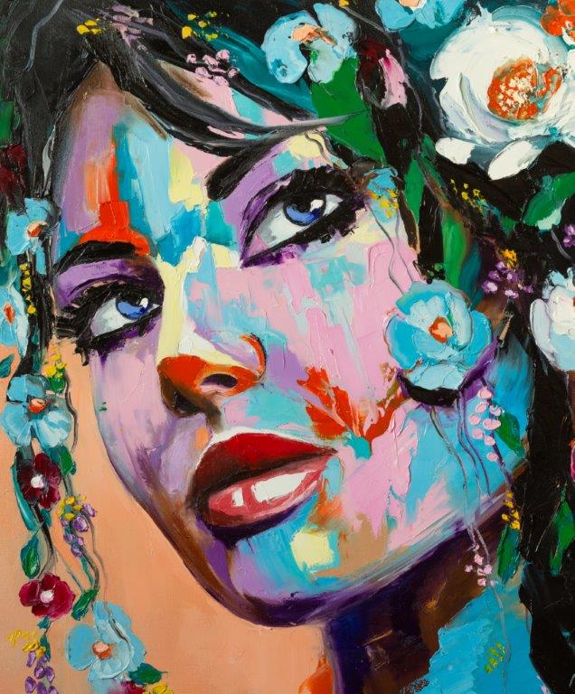 Painting Figure Floral Face