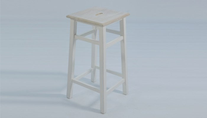 White Wash Bar Stool