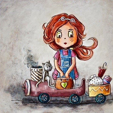 Girl Playing Kids Art