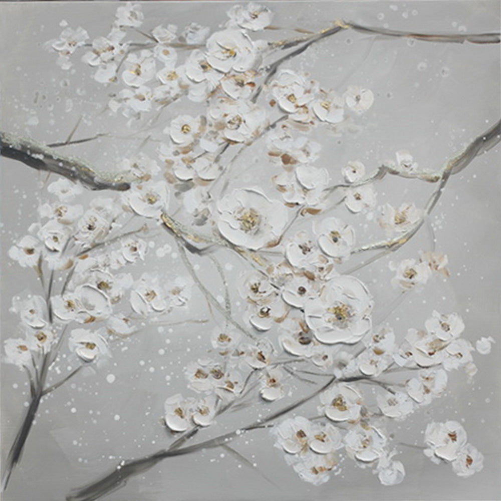 Painting White Floral Art