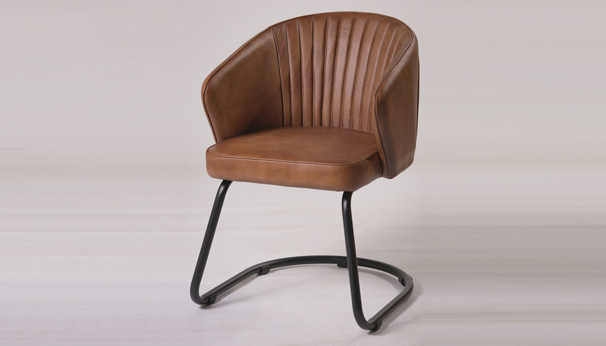 Leather Low Back Chair Iron