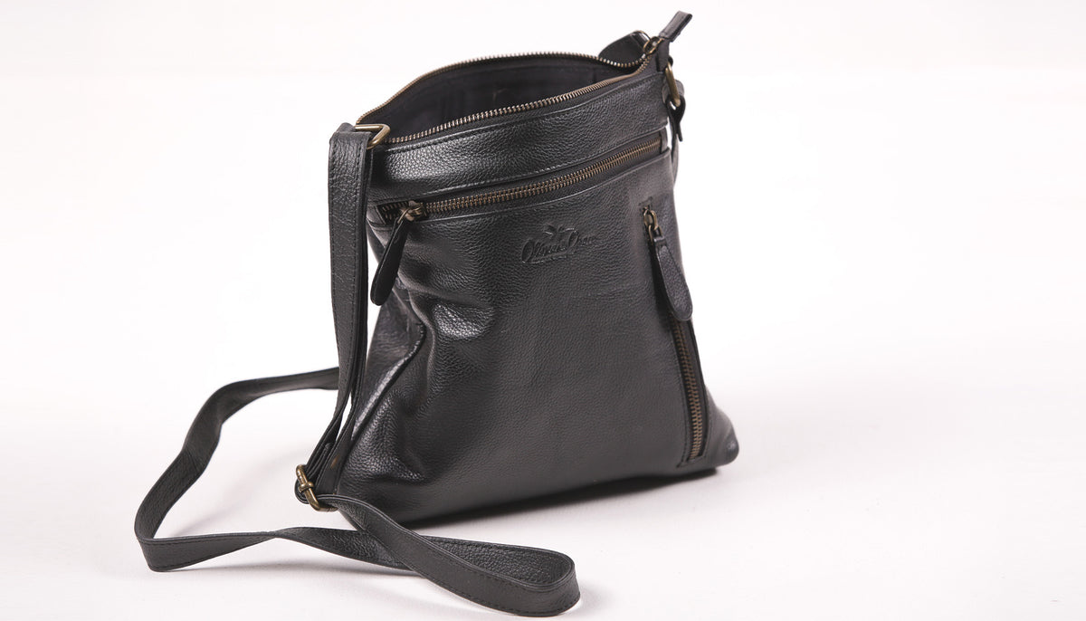 Leather Sling Bag Black
