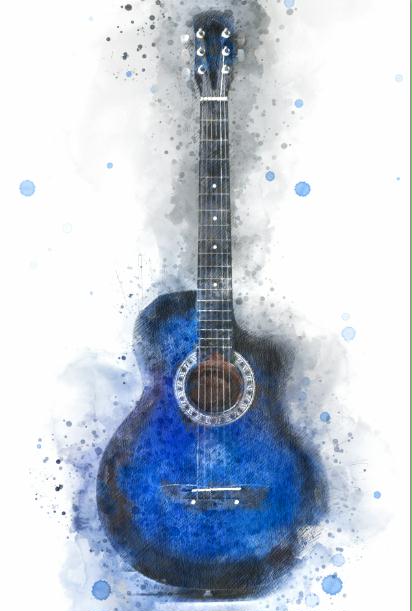 Painting Blue Guitar Kids Art