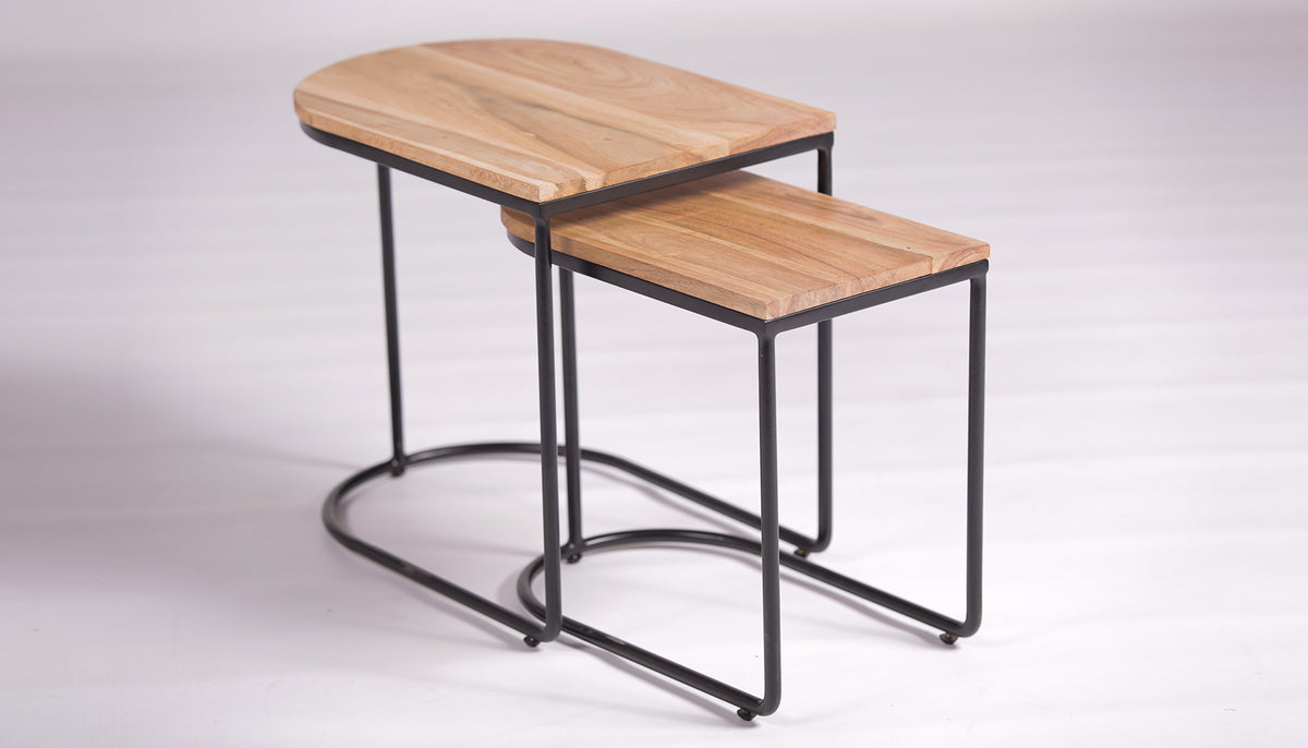 Set Of 2 Semi Round Table