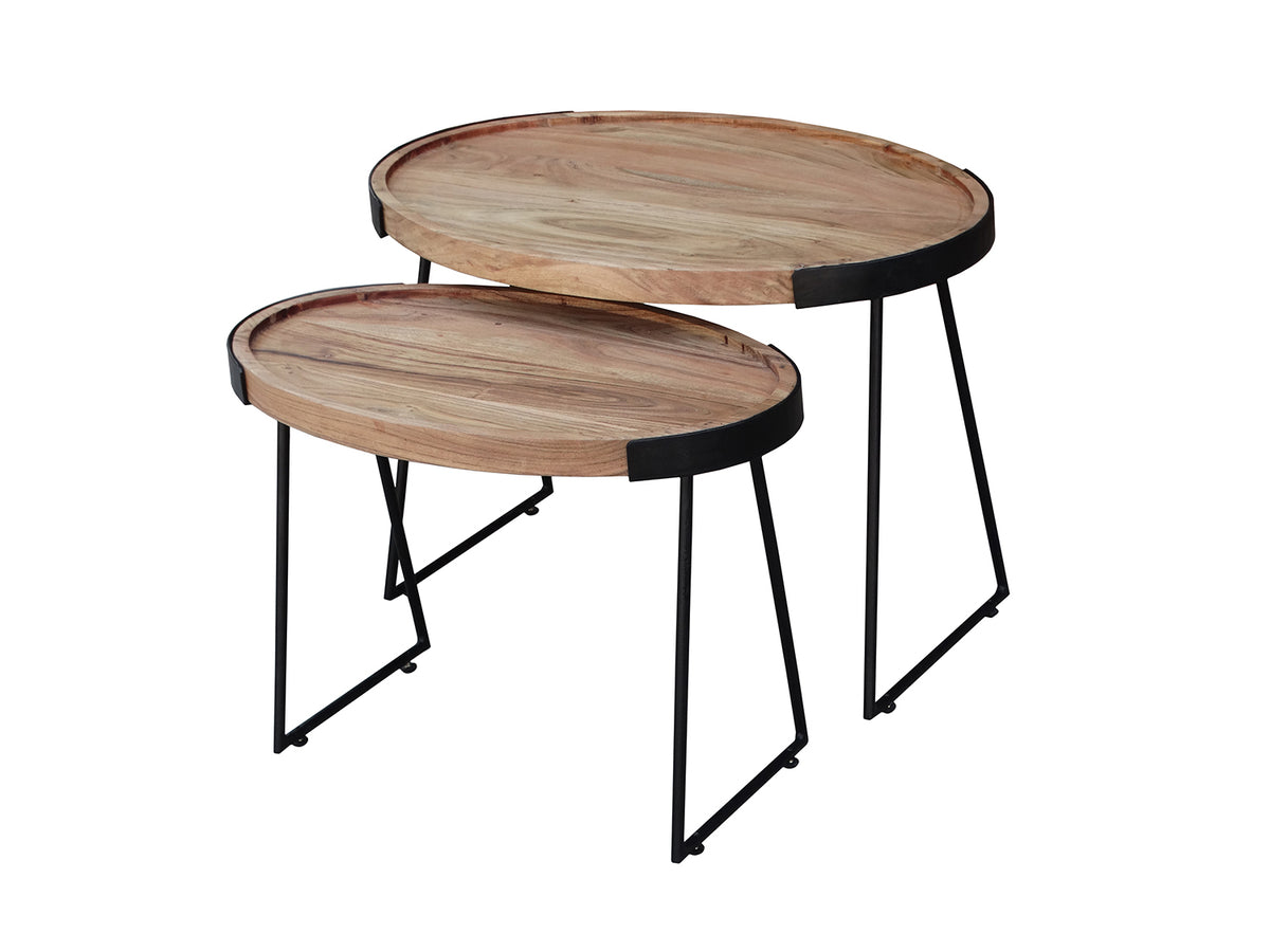 Set Of 2 Round Tables Metal
