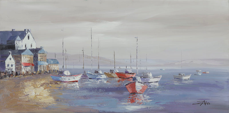 Painting Docked Boats Coastal Art