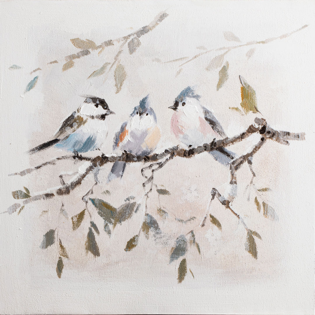 Painting 3 Birds Wild Life