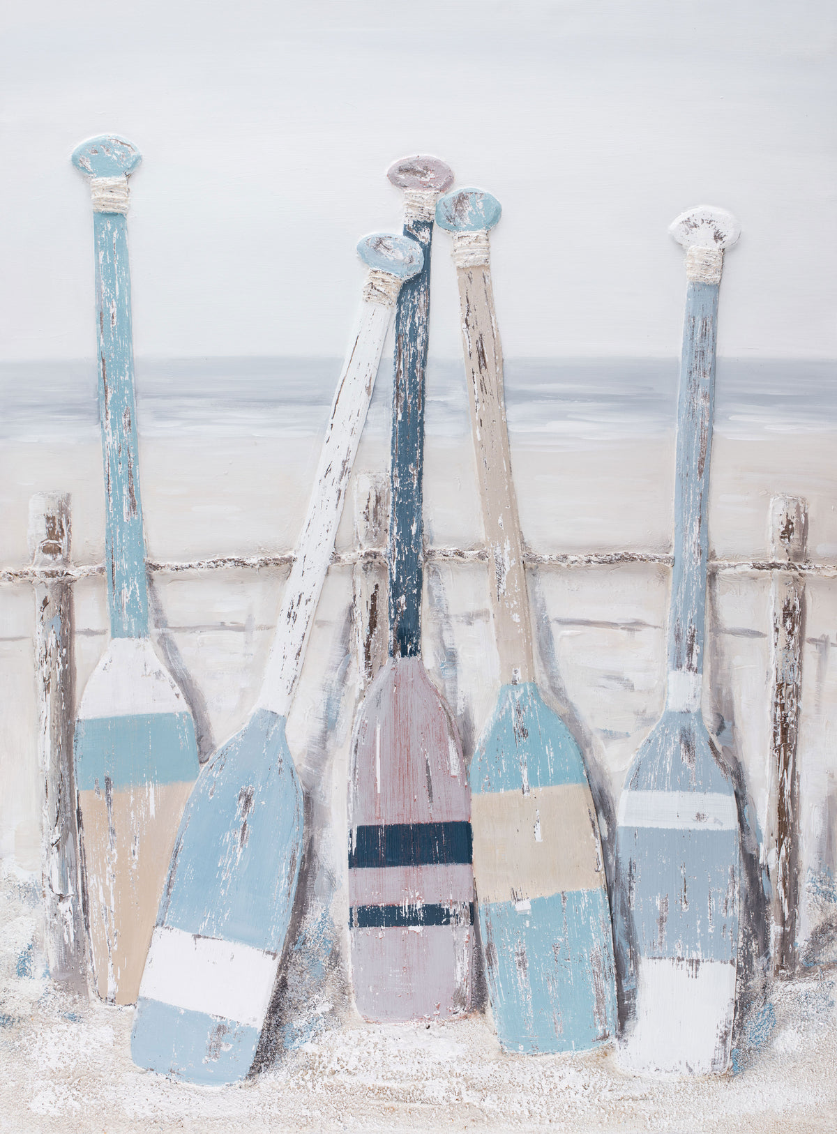Painting Boat Rows Coastal Art