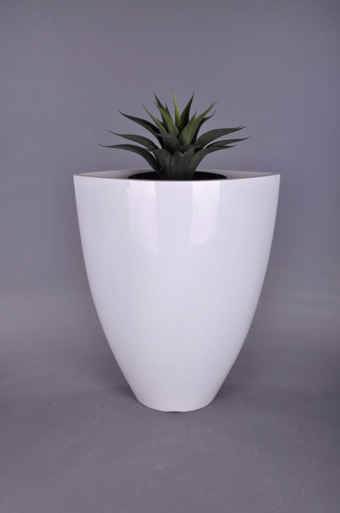 White V  Rounded Urn