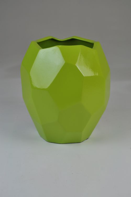 Lime Faceted Vase