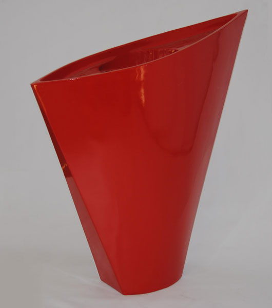 Red Angled Urn